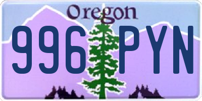 OR license plate 996PYN
