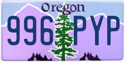 OR license plate 996PYP