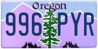 OR license plate 996PYR