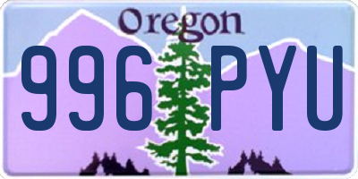 OR license plate 996PYU