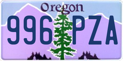OR license plate 996PZA