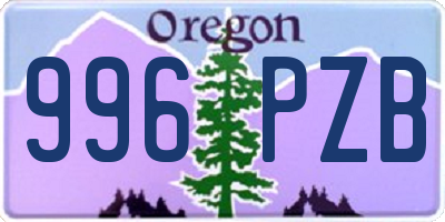 OR license plate 996PZB