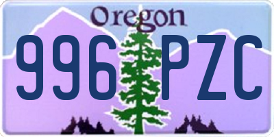 OR license plate 996PZC