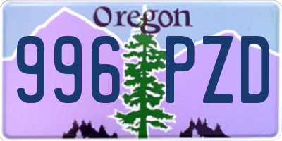 OR license plate 996PZD