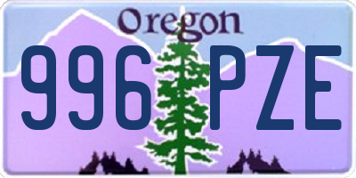 OR license plate 996PZE