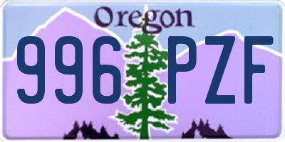 OR license plate 996PZF