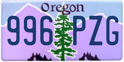 OR license plate 996PZG