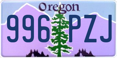 OR license plate 996PZJ