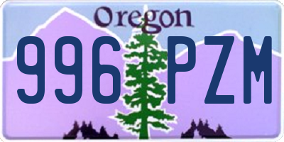 OR license plate 996PZM