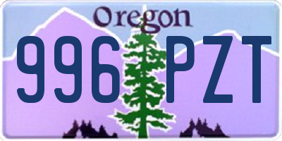 OR license plate 996PZT