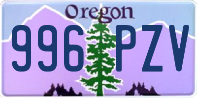 OR license plate 996PZV