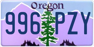 OR license plate 996PZY