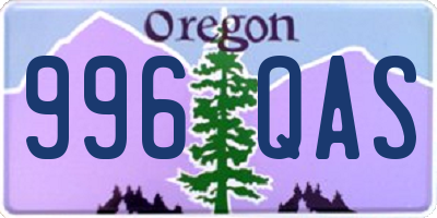 OR license plate 996QAS