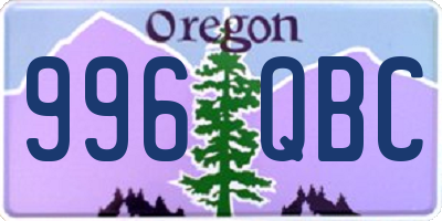 OR license plate 996QBC