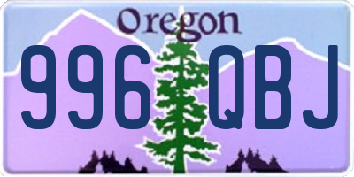OR license plate 996QBJ