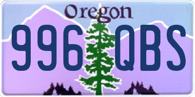 OR license plate 996QBS