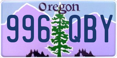 OR license plate 996QBY