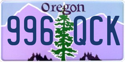OR license plate 996QCK