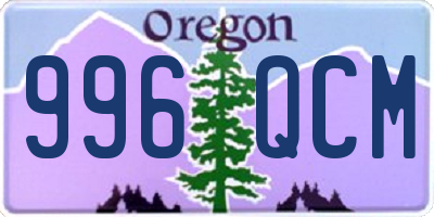 OR license plate 996QCM