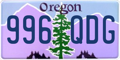 OR license plate 996QDG