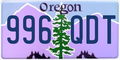 OR license plate 996QDT