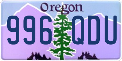 OR license plate 996QDU
