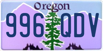 OR license plate 996QDV