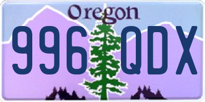 OR license plate 996QDX