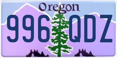 OR license plate 996QDZ