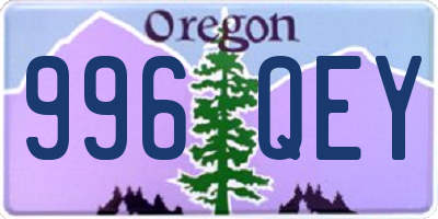 OR license plate 996QEY