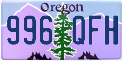 OR license plate 996QFH