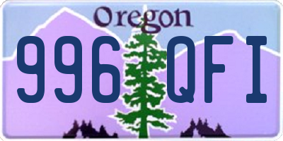 OR license plate 996QFI