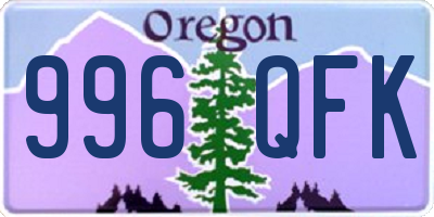 OR license plate 996QFK