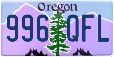 OR license plate 996QFL