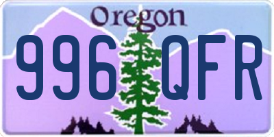 OR license plate 996QFR