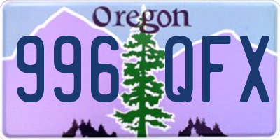 OR license plate 996QFX