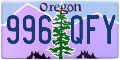 OR license plate 996QFY