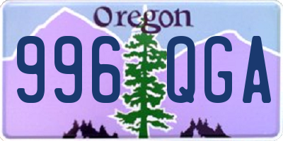 OR license plate 996QGA