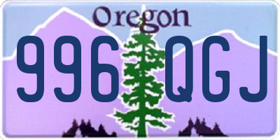 OR license plate 996QGJ