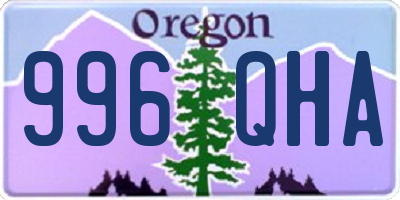 OR license plate 996QHA