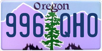 OR license plate 996QHO