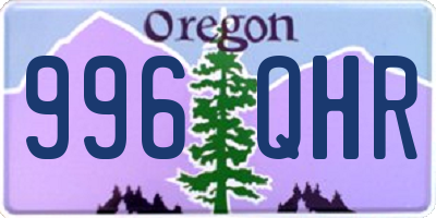 OR license plate 996QHR