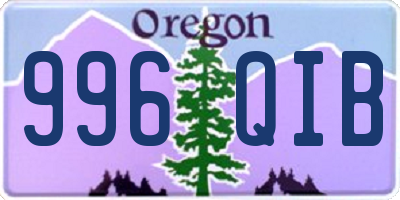 OR license plate 996QIB