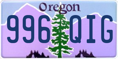 OR license plate 996QIG
