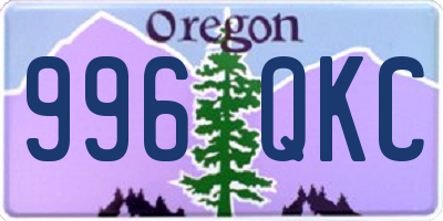OR license plate 996QKC
