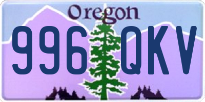 OR license plate 996QKV
