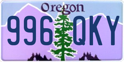 OR license plate 996QKY
