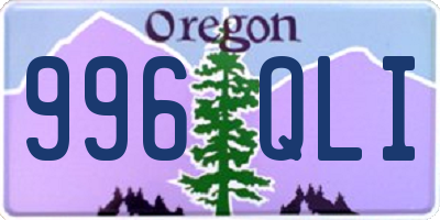 OR license plate 996QLI