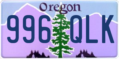 OR license plate 996QLK