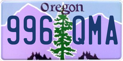 OR license plate 996QMA